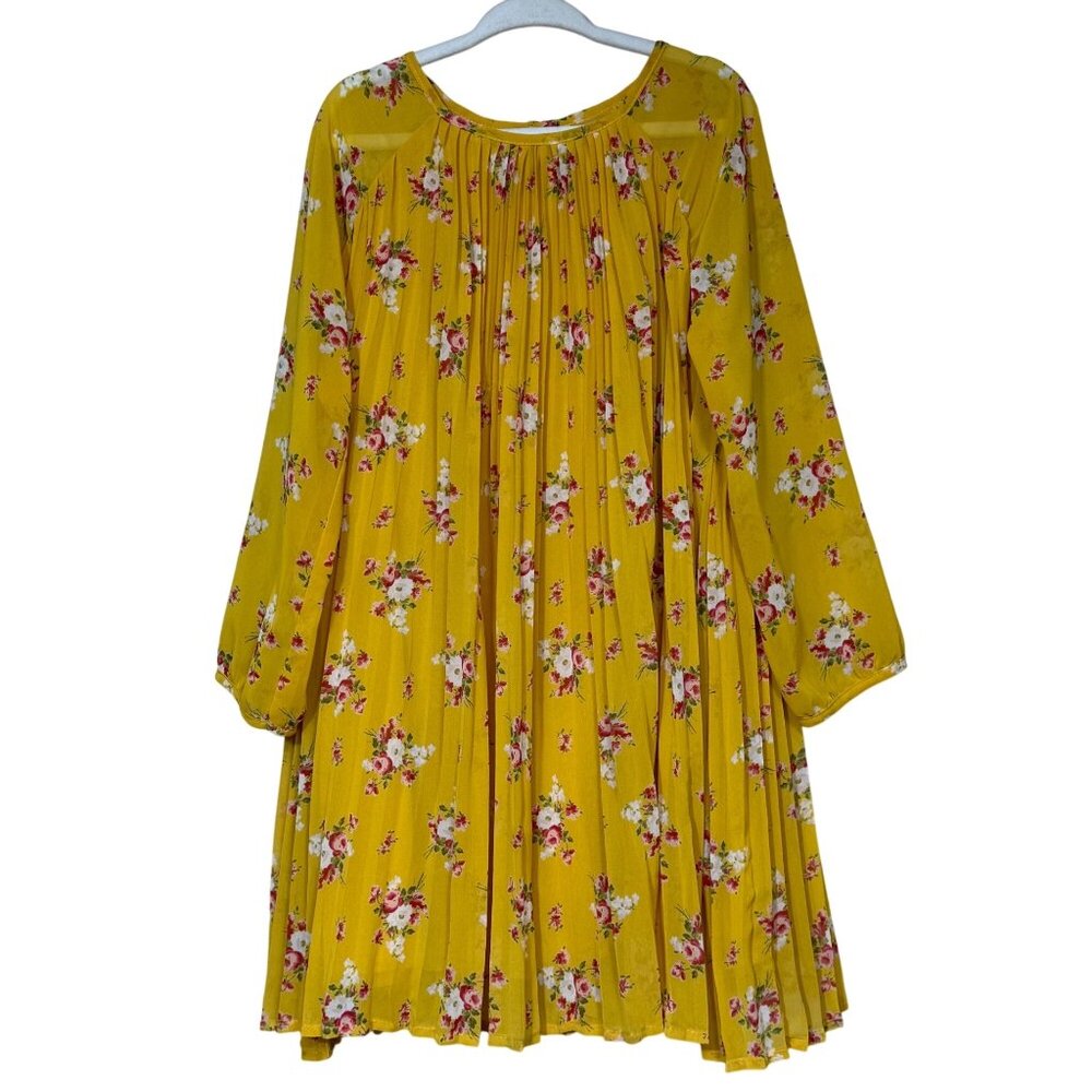 Baby‎ Gap Chiffon Pleated Dress Yellow Floral Print Toddler Girls 5Y